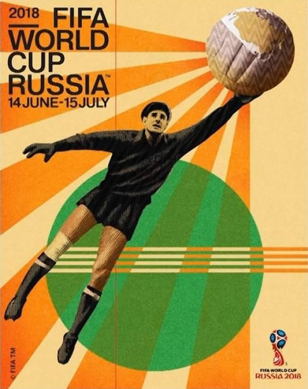 Cartaz da Copa do Mundo de futebol da FIFA de 2018, na Rússia