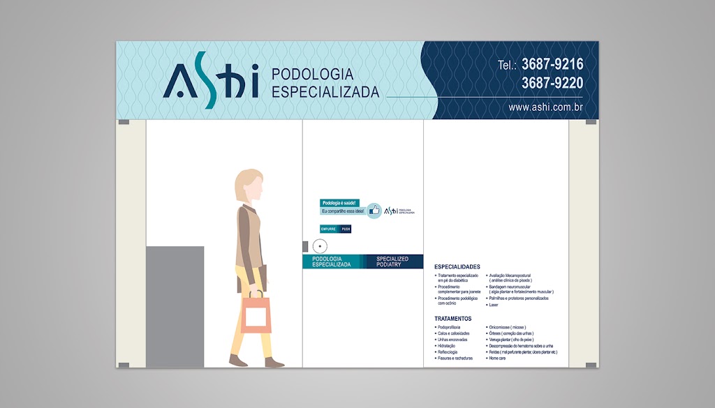 Logotipo Ashi Podologia - letreiro