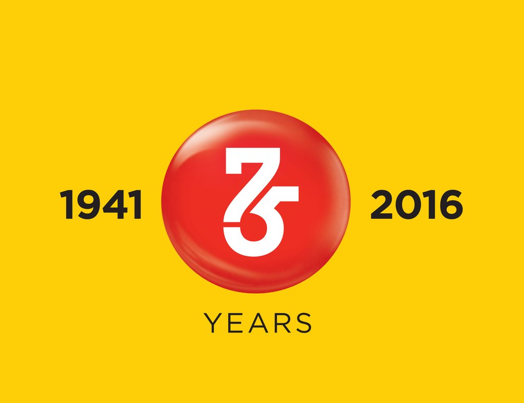 Logotipo 75 anos de longevidade do M&M’s