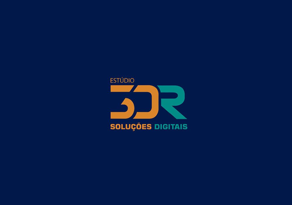 Logo com iniciais 3DR Soluções Digitais